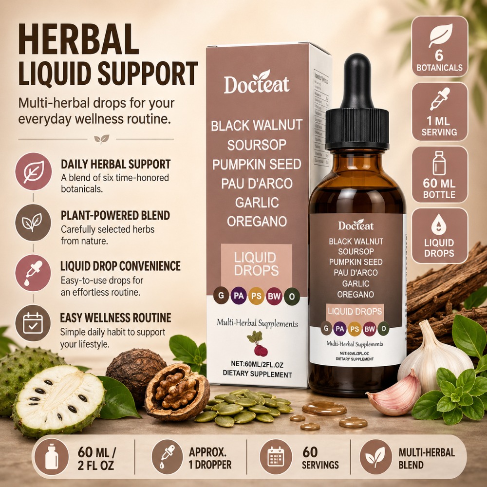 Herbal Wellness Drops - Docteat Czarny Orzech Włoski, Kwaśna Gruszka,